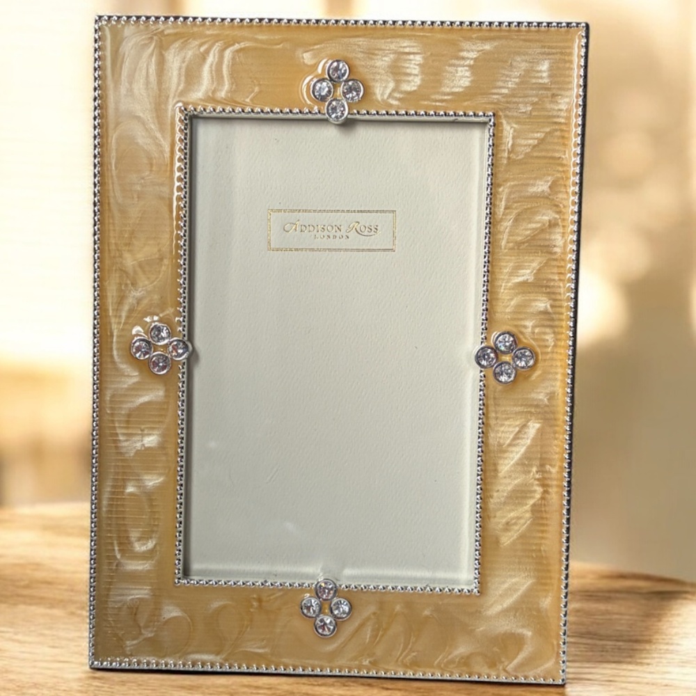 Addison Ross London Picture Photo Frame Enamel Metal Sparkle 8" x 6" NWOT